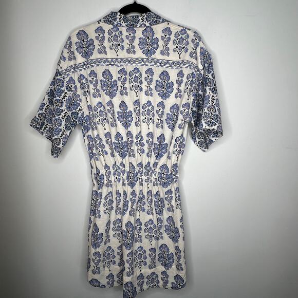 Omika Blue Floral Carla Shirt Dress Size Medium - Picture 4 of 9
